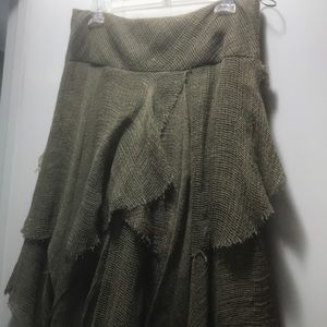 RALPH LAUREN Black Label green linen/cotton skirt